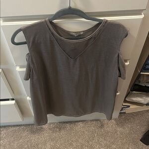 Umgee Charcoal Mesh Detail Top